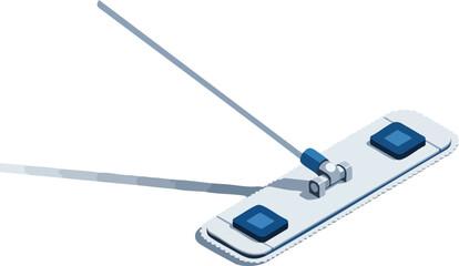 Modern flat mop in clean isometric vector illustration style