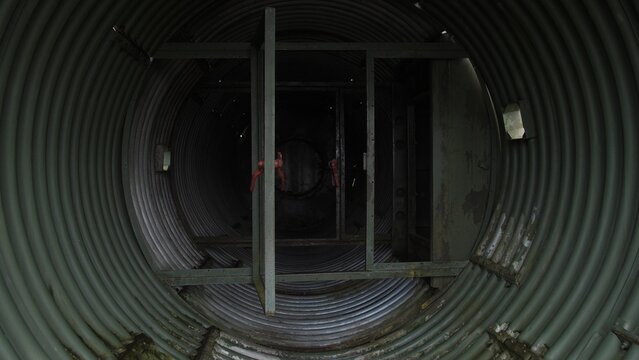 adventurous urban explorer investigates abandoned cold war military tunnel networks and secure chambers