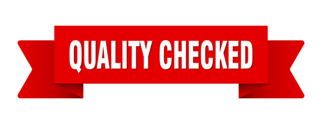 quality checked ribbon isolated on transparent background. quality checked ribbon