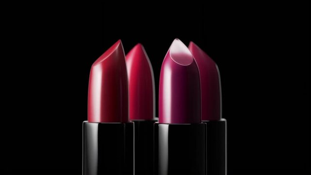 Red glossy lipstick 3d rendered animation