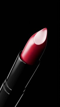 Red glossy lipstick 3d rendered animation