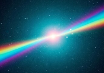 Cosmic rainbow burst against a star-studded celestial background a vibrant spectacle