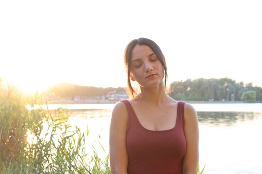 young woman relaxing in the skyfall 