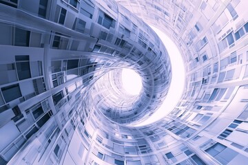 Spiral architecture with a futuristic vortex design view