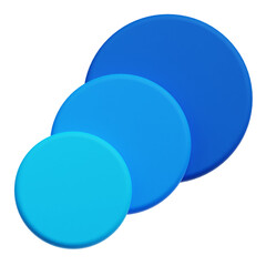 Circles 3D Icon Isolated On The Transparent Background