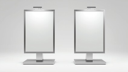 Blank Advertising Billboard Stand isolated on white background. 3D render
