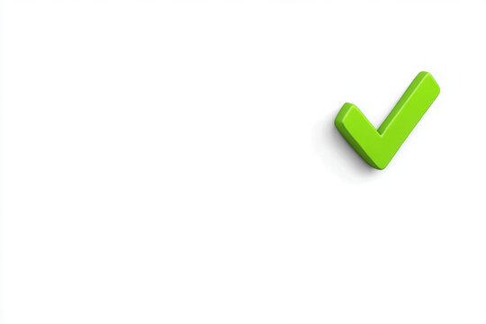 Bright green checkmark symbolizing approval or success on a clean white background