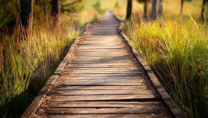 Obraz premium Closeup Of Old Wooden Walkway