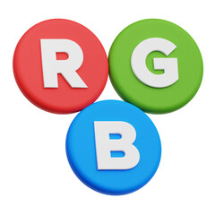 RGB 3D Icon Isolated On The Transparent Background