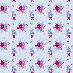 Minimal winter line art pattern combining delicate winter line art with soft pastel flowers. Ideal for modern stationery, subtle holiday backgrounds, digital planners, and elegant packaging