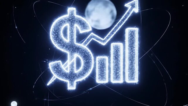 Financial Growth Concept: Dollar Sign & Rising Bar Graph