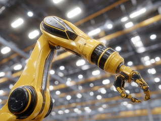 Robotic arm with advanced gripper operating in modern factory, high precision automation, technology innovation
