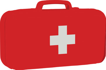 First aid kit cartoon illustration, symbolic emergency preparedness and health safety graphics for design and education
