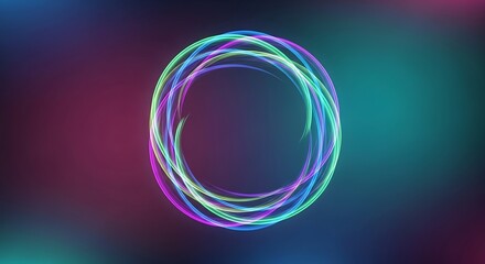 Colorful abstract light painting circle with motion design gradient