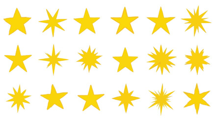 Variety of Star Shapes and Design Elements for Decorative Purposes