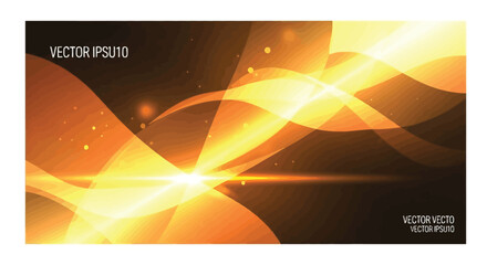 Abstract Glowing Waves Dynamic Orange Light Trails