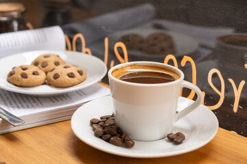 Espresso with Spoon and Coffee Beans