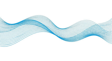 Abstract blue wave pattern on white background, dynamic digital design
