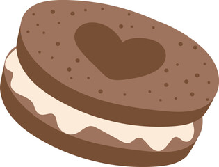 Heart Shaped Cookie Sandwich