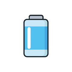 Minimalist Blue Bottle Icon for Medicine, Healthcare, Supplements