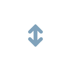Up Down Arrows Icon, Minimalist Blue Symbol on White Background