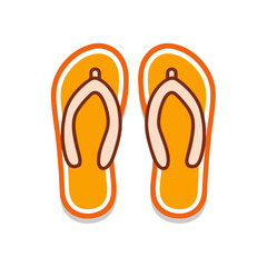 Summer Flip-Flops Graphic Illustration, Beach Holiday Design Elements