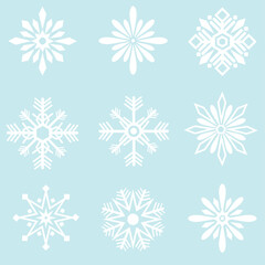 Winter Snowflakes Vector Set