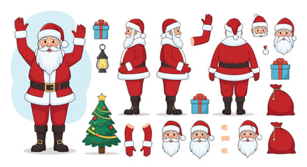 Santa Claus character constructor vector illustration for Christmas holiday © Eka