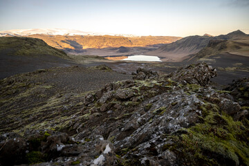 Raw beauty of iceland, rock and post volcanic field