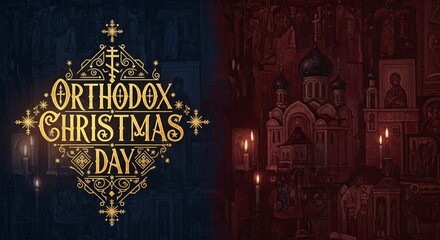 Orthodox Christmas Celebration Traditions Russian Church Icons Candles Religious Holiday Winter Greetings