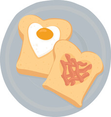 Heart Shaped Egg on Toast