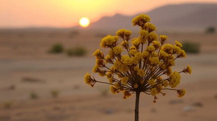 asafoetida plant in sunset glow in gujarat's arid lands indian spices video orbit left