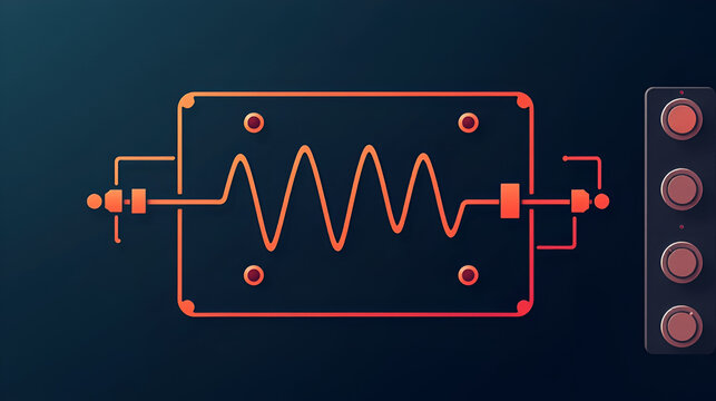 Industrial oscillator icon simple vector. Electric circuit. Central computer