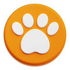 Fototapeta premium Paw Pet 3D Icon Isolated On The Transparent Background