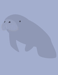 A vector art of a Manatee. 