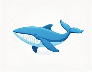 Obraz premium Minimalist Flat Vector Whale Illustration