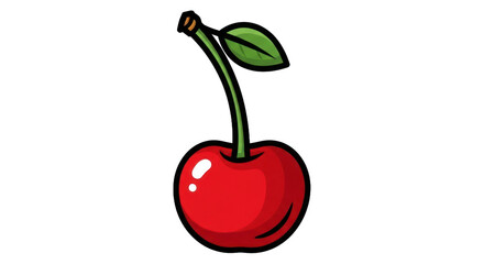 Cartoon cherry fruit illustration isolated on transparent background