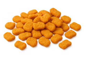 Golden fried chicken nuggets preparing a quick savory snack, delicious breaded poultry bites for fast food meal or appetizer