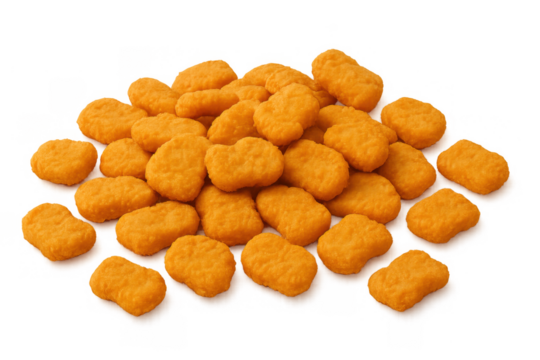 Golden fried chicken nuggets preparing a quick savory snack, delicious breaded poultry bites for fast food meal or appetizer