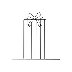 Abstract Square Gift Box Single Line Drawing