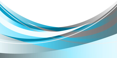 Fototapeta premium Blue and white business wave banner background. vector