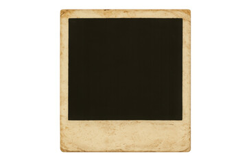Vintage instant memory frame with blank space for adding a personal image, isolated on a transparent background