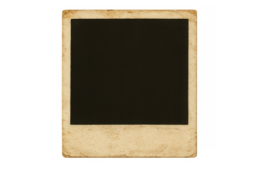 Vintage instant memory frame with blank space for adding a personal image, isolated on a transparent background