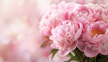 Fototapeta premium Blur Abstract Bouquet Of Soft Pink Peony Background