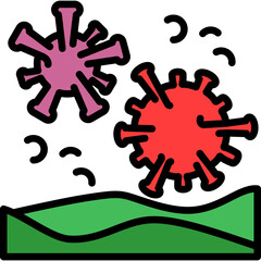 Virus Pollution lineal color icon