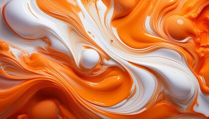 Orange And White Liquid Color Oil Paint