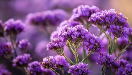 Fototapeta premium Purple Statice Lavender Limonium Flower Close Up Limonium Sinuatum
