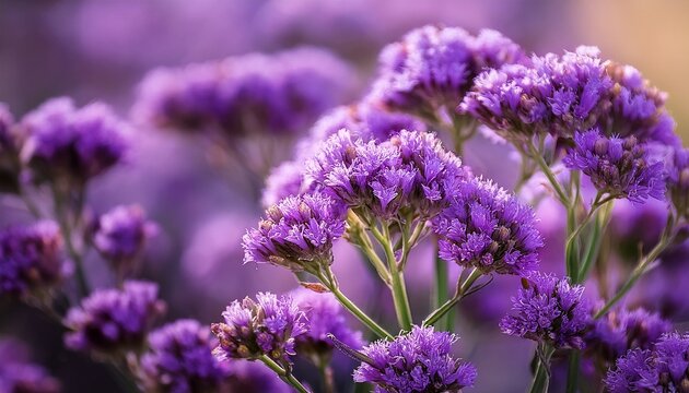 Purple Statice Lavender Limonium Flower Close Up Limonium Sinuatum