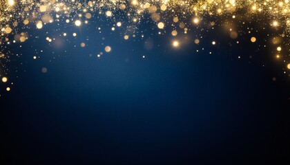 Firefly Cinematic luxury background with dark navy depths and golden sparkling light effects creating magical atmosphere
