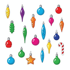 set of christmas balls